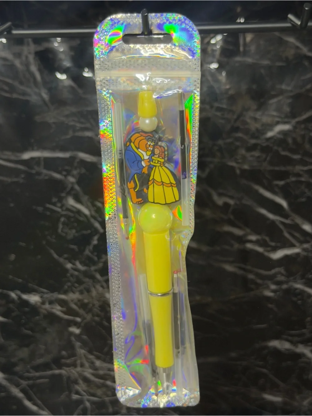 Beauty & the Beast Focal Bead Pen Black & Blue Ink